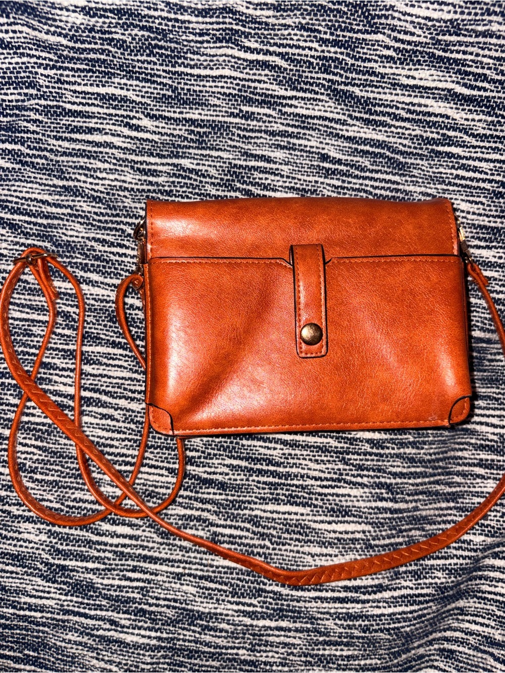 Faux leather crossbody clutch